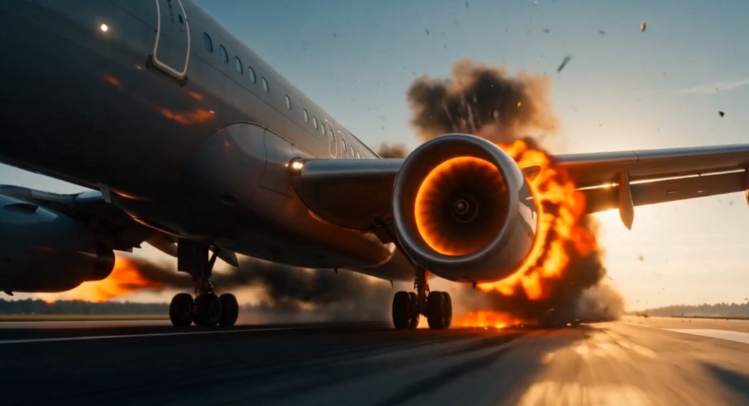 VC engine on fire